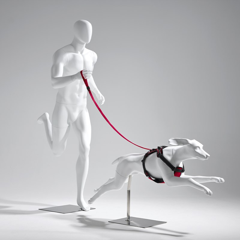 跑步狗模橱窗装饰狗道具玻璃钢大号狗摆件店铺陈列道具装饰品