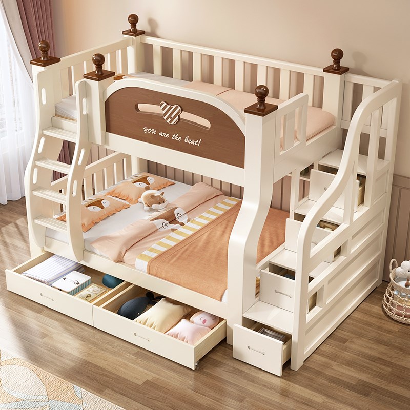 实木上下床双层床成人高低床上下铺小户型儿童床男孩多功能子母床