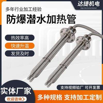 大功率防爆型潜水加热管380v工业水箱电热管投入水槽油罐池加热棒