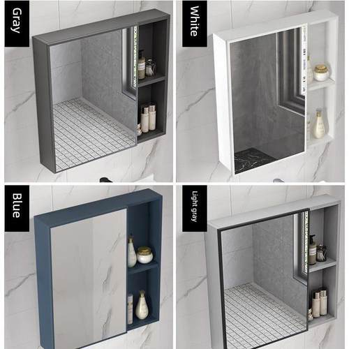 北欧式镜柜镜箱太空铝浴室柜组合单独收纳盒卫生间挂墙式储物镜子