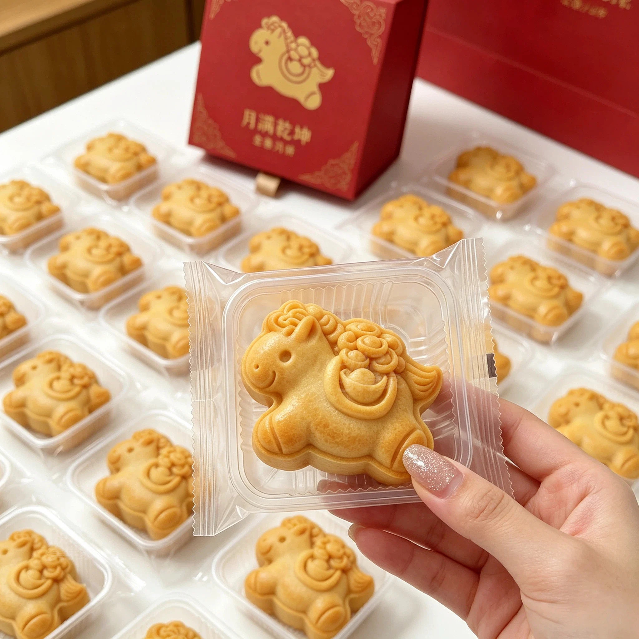 小马月饼模具新款2026中秋节家用手压式烘焙做冰皮流心点心模型