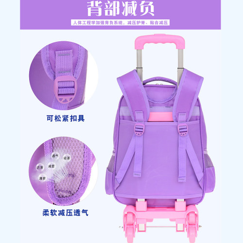 小学生拉杆书包女家里有拉杆的拍可配拉杆M使用的书包只有书包无