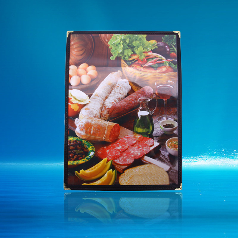 西式透明菜谱本定做 PVC菜单夹点菜夹活页菜谱酒水牌A4单张