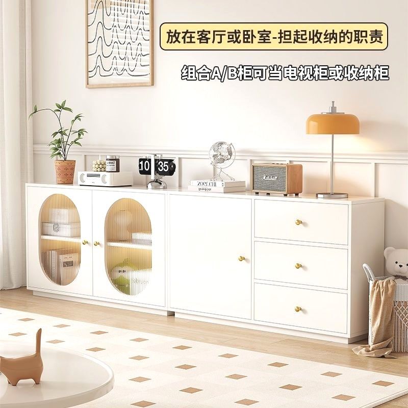 奶油风餐边柜法式简约橱柜碗柜茶水柜家用客厅收纳柜子靠墙储物柜,住宅家具,餐边柜,淘宝优惠券,粉丝福利购,淘宝优惠卷
