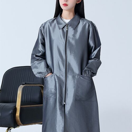 发廊发型师美发工作服理髲店助理焗油烫染技师服剪发不沾发罩衣