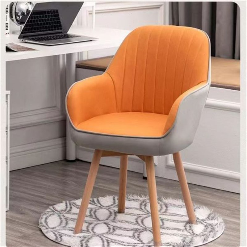 现代简约家用懒人沙发椅久坐办公凳靠背实木书桌椅学生单人沙发椅