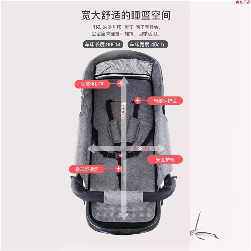 新生婴儿推车0-3岁可坐可躺轻便折叠宝宝双向推行四轮减震遛娃