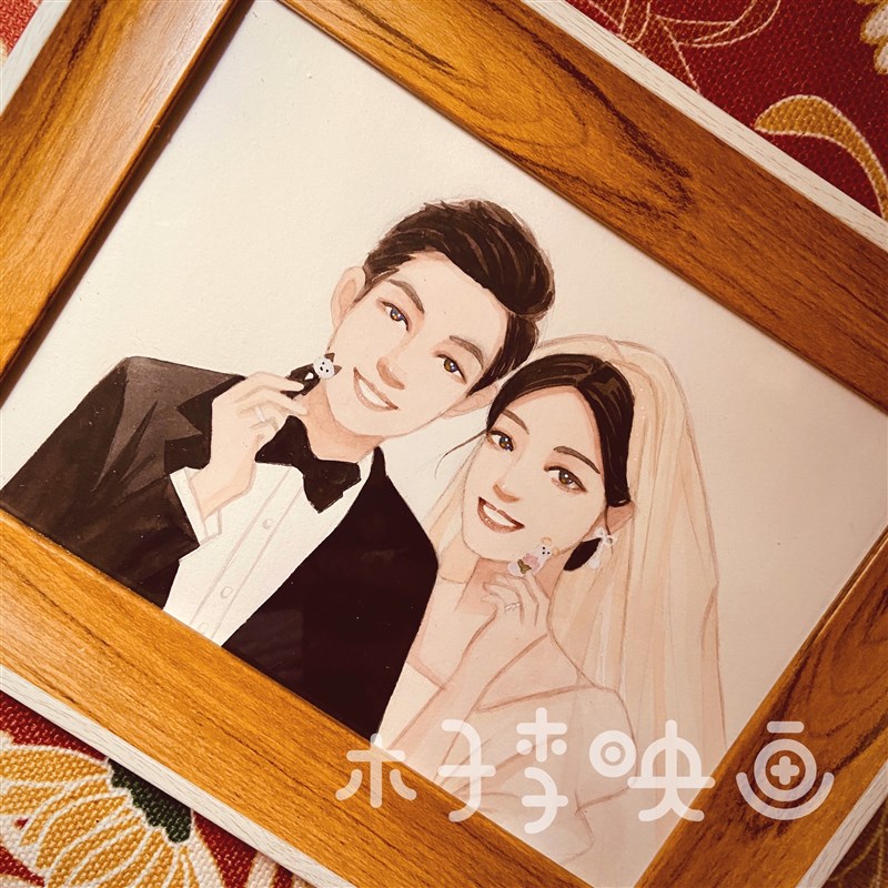 水彩肖像画手绘头像照片转手绘婚礼约稿卡通画像定制真人照片代画
