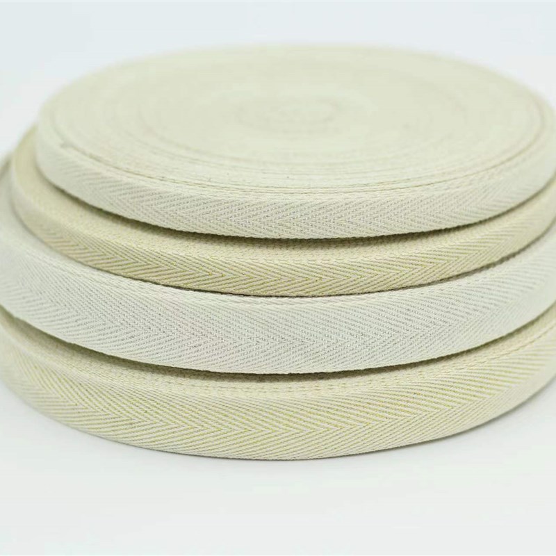 棉带 本白色单人字纹人字带 1cm 2cm 金丝银丝棉织带