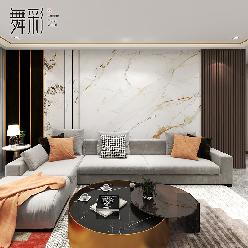 仿大理石墙布背景墙壁纸客厅电视墙壁纸简约8D沙发影视墙壁布
