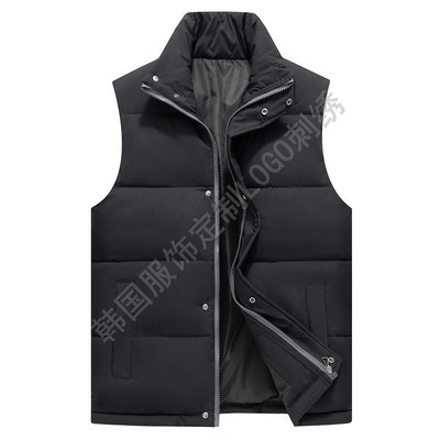 冬季工作服羽绒棉马甲定制印LOGO印字大码广告团队厚坎肩工装马夹