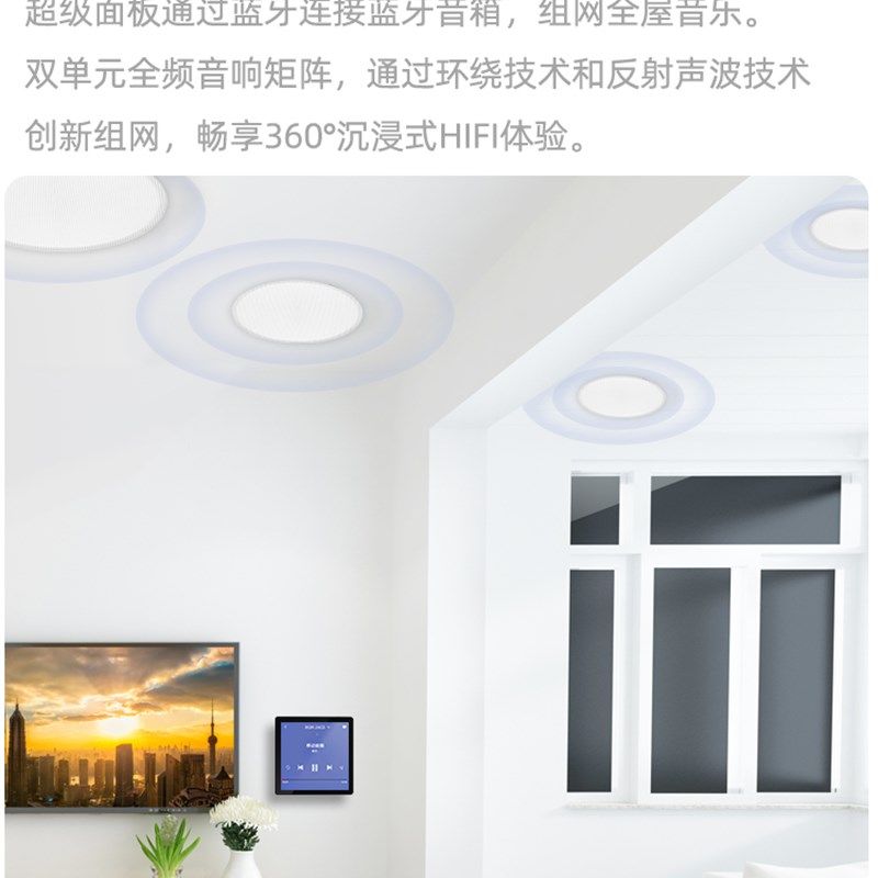 智能家居系统智能开关86型功放语音家庭背景音乐主机系统套装