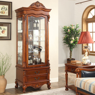 置物电视机装 饰柜客厅玄关玻璃 实木酒柜餐边k柜靠墙酒架欧式 美式