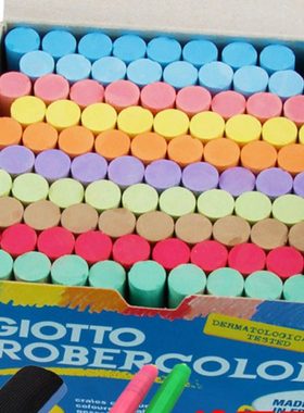 意大利giotto齐多彩色粉笔无尘粉笔白色100支装多色幼儿园儿童家