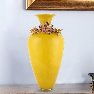 罗比罗丹花开福年珐琅玻璃现代花瓶欧式玄关插花客厅家居简约摆件