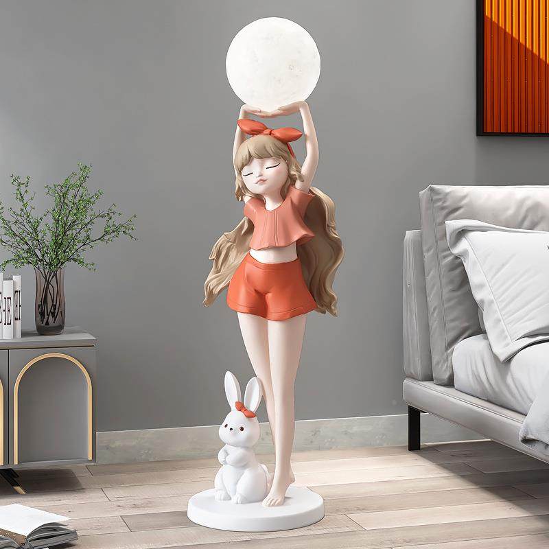 型女孩客厅TSD落地摆件家礼居软装饰品沙发电视大边柜旁灯乔迁新