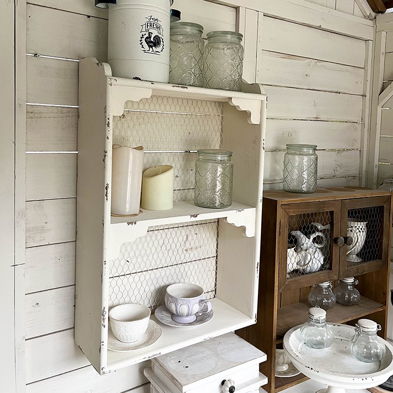 美式天然旧木壁柜储物置物架吊柜客厅厨房多功Q能挂架复古展示柜