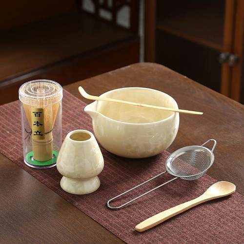 茶晶釉抹茶器茶日式功夫茶结具配MH-25082件抹搅拌器高颜值抹茶套