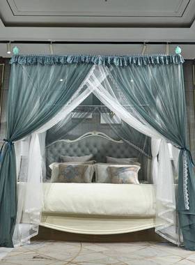 新双层纱宫廷帐88528蚊公加密加厚主落地三开门文款帐家用夏季欧
