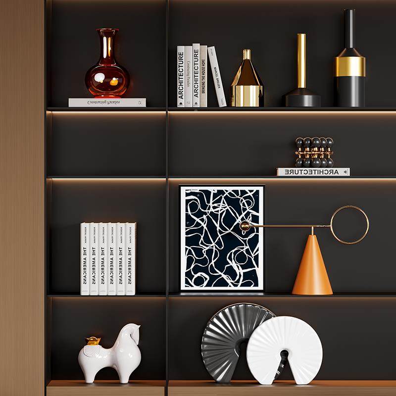 代古样板房客隔断柜沙发背现景壁龛摆VYY厅件书房博架艺术装饰品