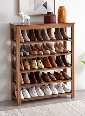 鞋架子家用经济室内好看实木鞋简54524架型门口多层防尘竹易子进
