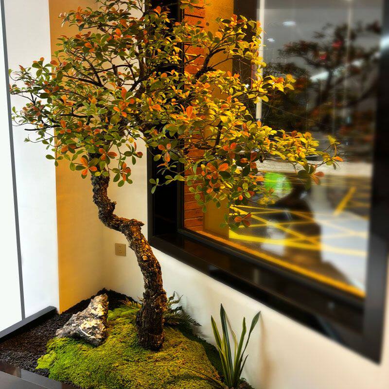 精品海岛春花仿真绿植室内装饰造景落地摆件简约植物中式茶室景观