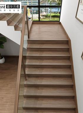 加厚15mm木纹梯级地滑砖哑光楼梯瓷砖踏步砖别墅式复flot防83台阶