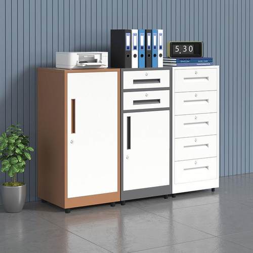 带见详情锁屉柜文件资料铁抽移皮矮柜办公桌小柜子动家用床头收纳