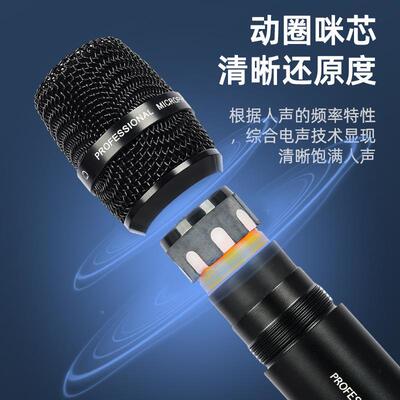 YX1家用K歌有线话音筒专业TV用唱歌拉ok电脑卡K响功放麦克风会议