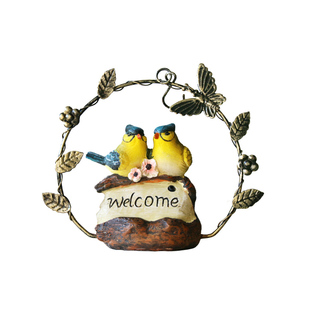 会叫的仿真小鸟装k饰摆件挂件铁艺花园庭院阳台露台小院景观布置