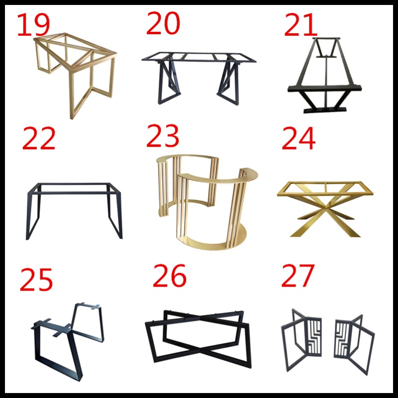 定制岩板桌脚大理石桌腿支架大板餐桌腿钢架子铁艺桌架吧台茶几脚