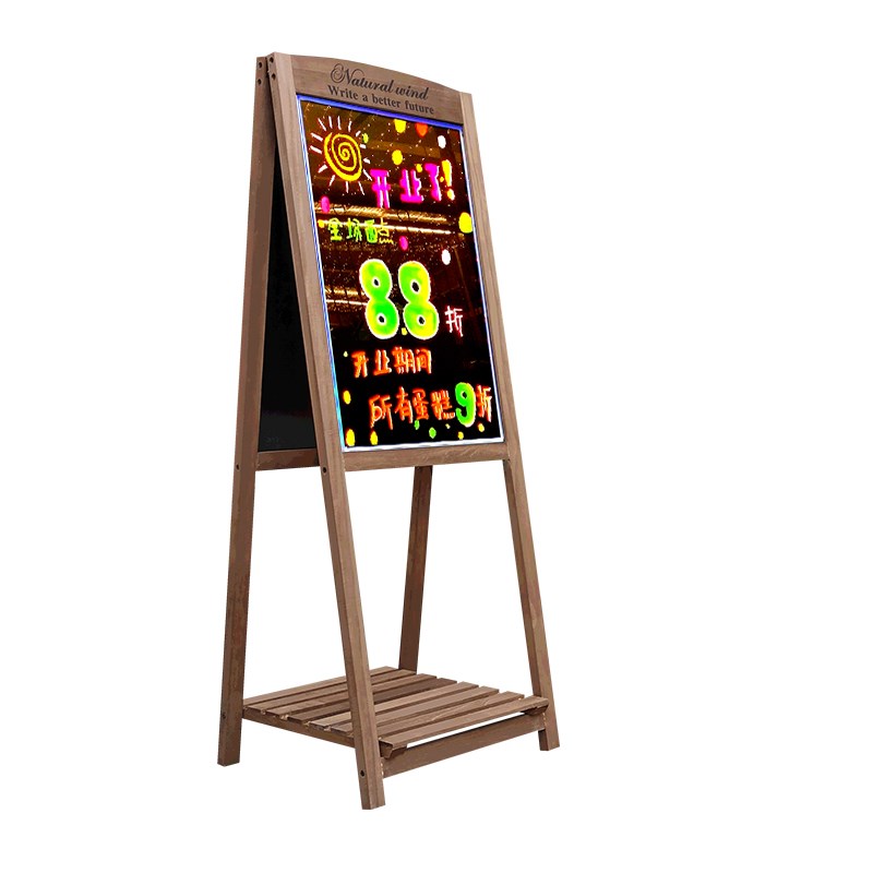 黑板广告牌店铺用led发光商用双面门口手写展示牌荧光木质广告板
