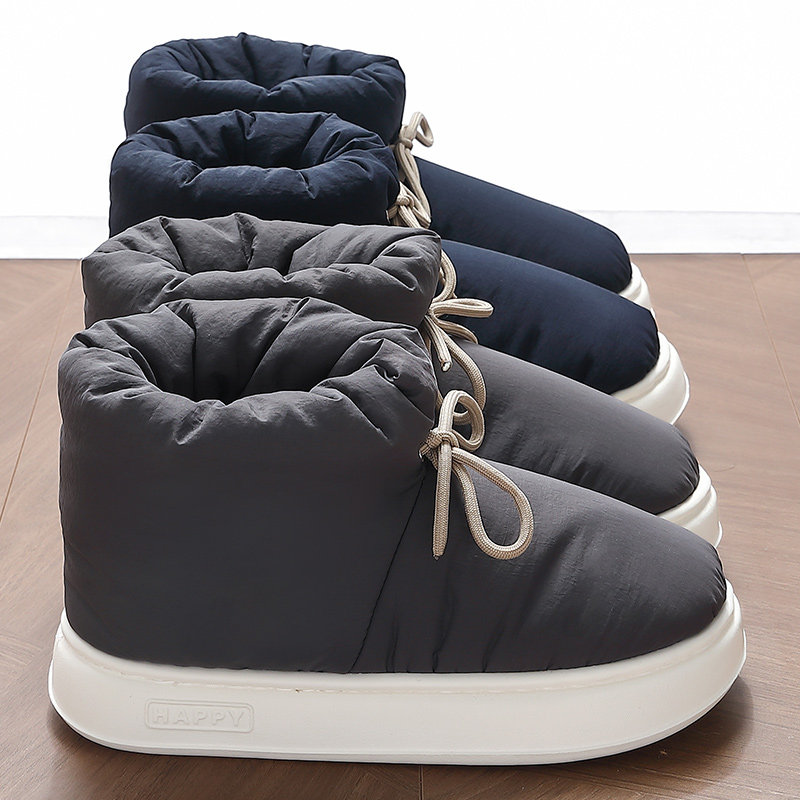 高帮棉拖鞋男士冬季全包跟s2024新款室内家居厚底加绒保暖棉鞋男