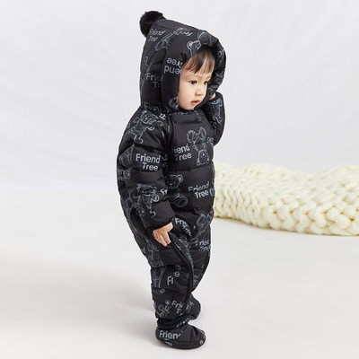 婴儿羽绒服连体衣男宝女宝加厚外出服婴幼儿宝宝防风抱衣爬服冬装