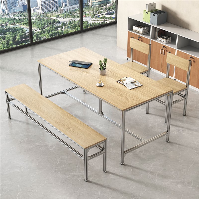 铝型材会议桌现代简约长条桌大书桌海洋桦木板电脑桌办公桌大班桌