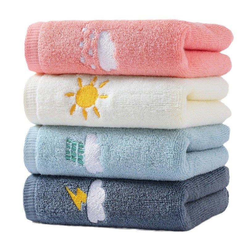 天气儿童毛巾宝宝小孩洗脸毛巾柔软亲肤不易掉毛加厚全棉毛巾