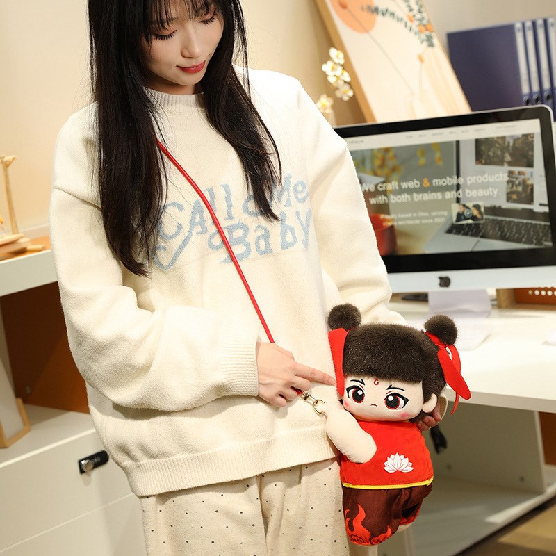 哪咤玩偶毛绒玩具公仔玩偶抱枕儿童安抚陪睡布娃娃男女孩包包礼物