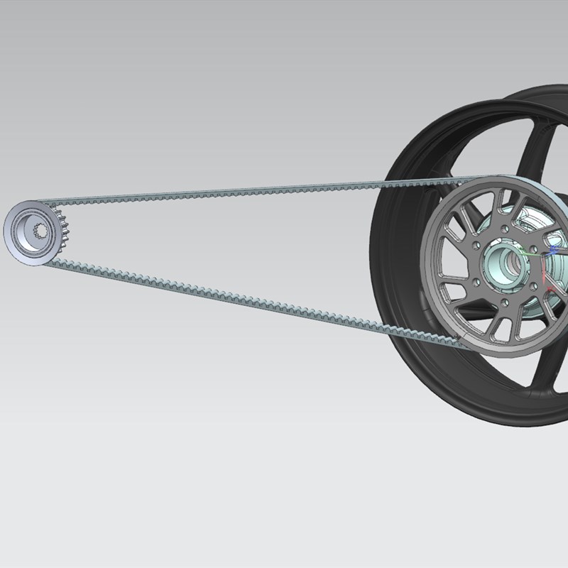 TR300改装静音皮带传动 美国盖E茨碳纤维皮带 链条改皮带传动