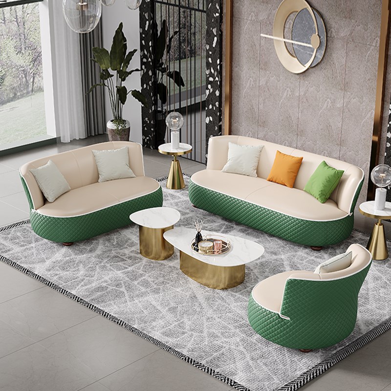 创意沙发个性弧形时尚简约皮艺组合现代休闲时尚S客厅真皮沙发定