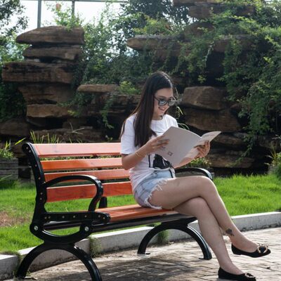 紫坛一品户外公园椅室外庭院长椅长凳子防腐实木塑木靠背座椅铁艺