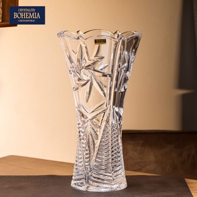 进口捷克BOHEMIA水晶玻璃花瓶欧式桌面水培花瓶透明客厅装饰花瓶