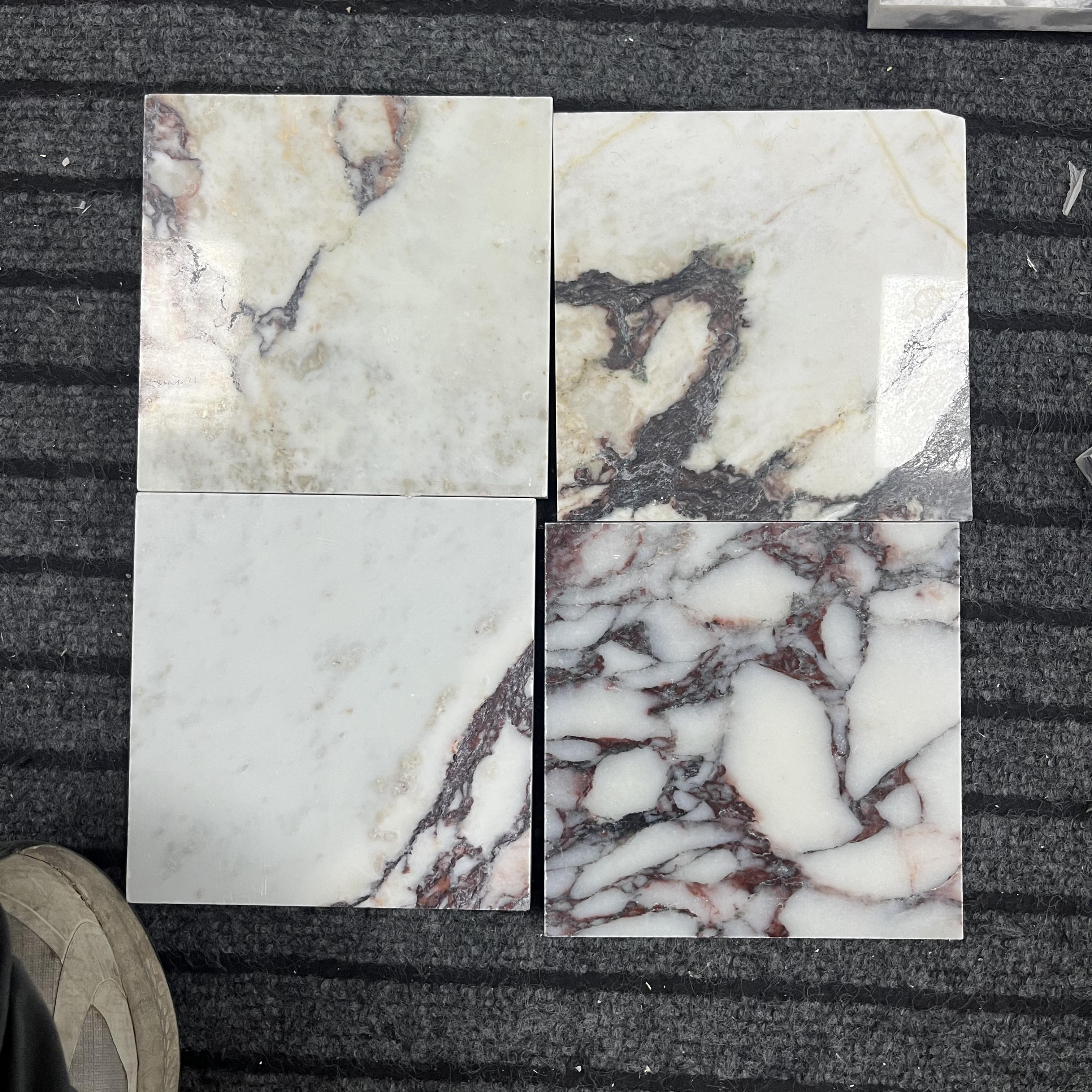 卡拉卡塔紫蓝翡翠大理石样品天然奢石石材小样别墅装修选材