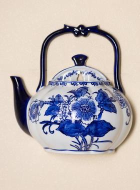 花瓷客壁挂水培花PBV瓶家居挂墙厅厅创意插花挂墙绿植小青花盆餐