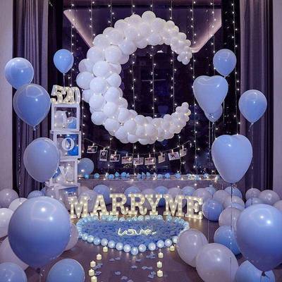 求婚置具浪漫惊QQU喜场道景意布用品字母灯表白室内装饰520创情人