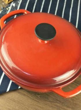 铸铁珐琅锅汤锅A21锅具琅粘不珐锅红色渐变