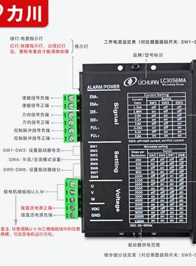 新M力川三相57/6低压步进驱动器LC3056A光激切割步进电UYO机控8制