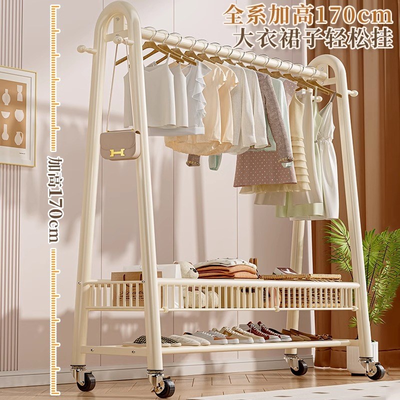 简易衣帽架可移动晾衣架落地室内C房间挂衣架子家用卧室衣服收纳