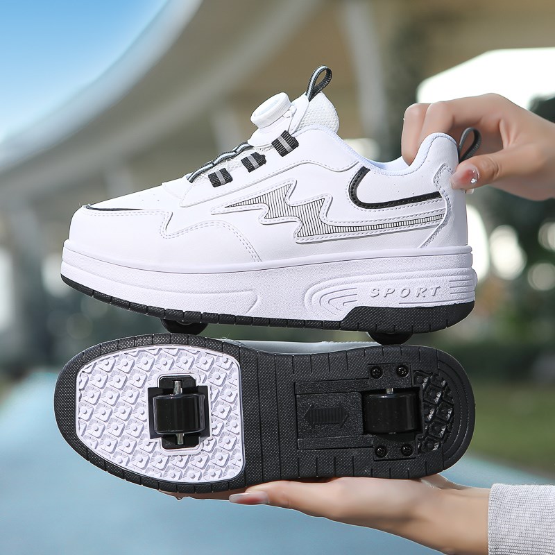 新款暴走鞋春夏女孩学生双轮滑轮鞋男童男孩可走P可滑6-12单轮隐