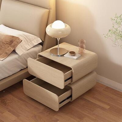 奶实油风全RZT木床头柜意轻奢极卧室家简用现代式简约整装床头收