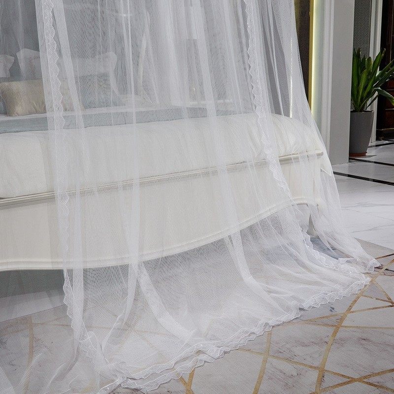 新款三开门U型轨道蚊帐防尘可升降铝合金导轨式支架家用加密加厚